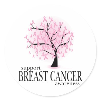 Breast Cancer Tree Stickers by fightcancertees