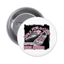 Breast Cancer Walk For A Cure Shoes Button