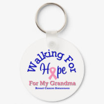 Breast Cancer Walking For Hope For My Grandma keychains