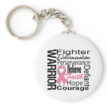 Breast Cancer Warrior Collage Keychains