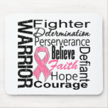 Breast Cancer Warrior Collage mousepads