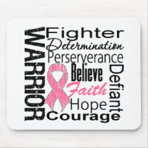 Breast Cancer Warrior Collage mousepads