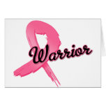 Breast Cancer Warrior Grunge Greeting Cards