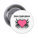 Breast Cancer Warrior Heart Buttons