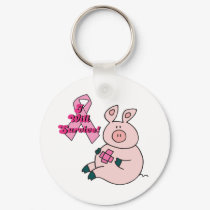 breast cancer will survive pig keychains