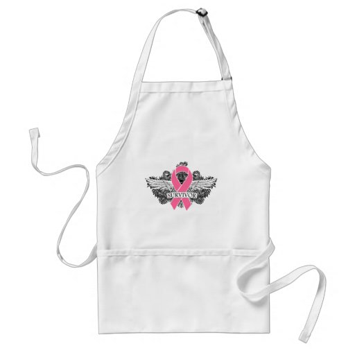 Breast Cancer Winged SURVIVOR Ribbon Aprons
