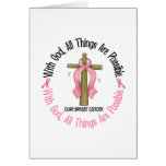 Breast Cancer WITH GOD CROSS 1 Greeting Card