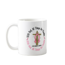Breast Cancer WITH GOD CROSS 1 Coffee Mugs