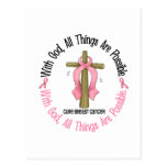 Breast Cancer WITH GOD CROSS 1 Post Cards
