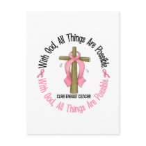 Breast Cancer WITH GOD CROSS 1 Post Cards
