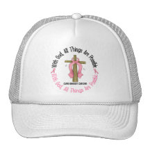 Breast Cancer WITH GOD CROSS 1 Trucker Hats