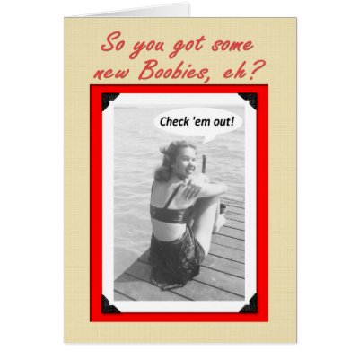 Breast Enlargement Enhancement Congratulations Greeting Card by tomrent