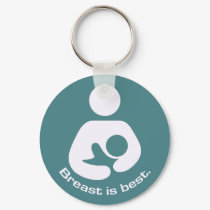 Breast Is Best Icon - Teal keychains