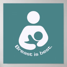 Breast Is Best Icon - Teal Poster