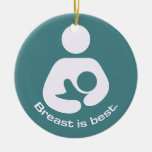 Breast Is Best - Teal Christmas Ornaments