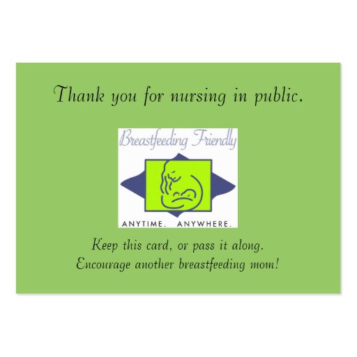 Breastfeeding Encouragement Business Cards (back side)