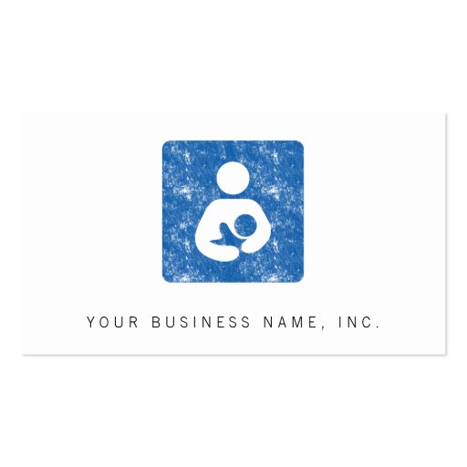 Breastfeeding Icon Letterpress Style Texture Business Card (front side)