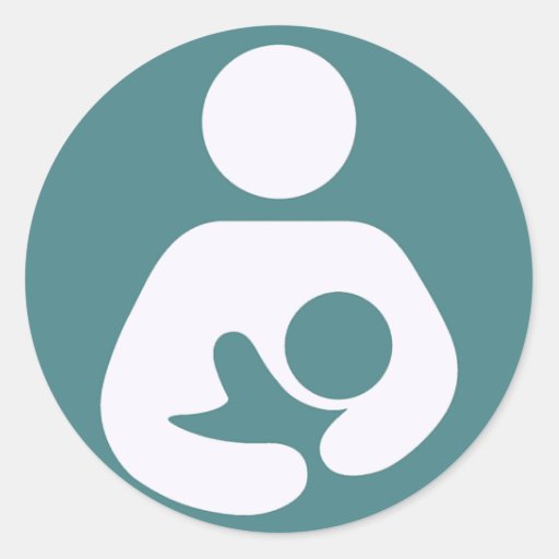 Breastfeeding Icon Teal Classic Round Sticker Zazzle