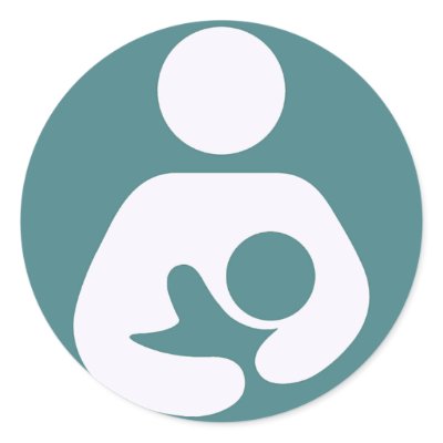 Breastfeeding Icon Teal Stickers by JaZilla