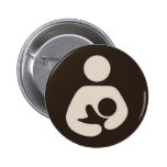 Breastfeeding Symbol Pinback Brown buttons