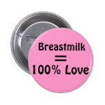 Breastmilk = 100% Love Pinback Button