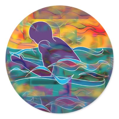 Breaststroke Round Sticker by SwimMuse