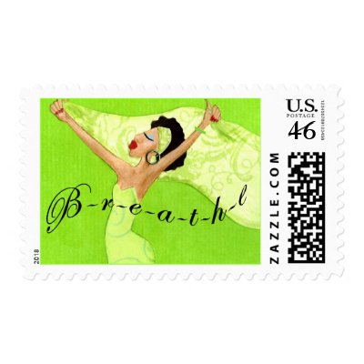 "BREATHE" Diva Lime postage by LadyDeniseDivaLime