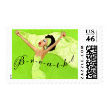 "BREATHE" Diva Lime postage
