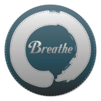 Breathe Enso Stitch Round Sticker