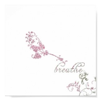 spiritual meditation meditative zen pretty simple minimalistic pink and white Breathe Poster