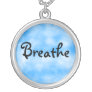 Breathe-round sterling silver necklace