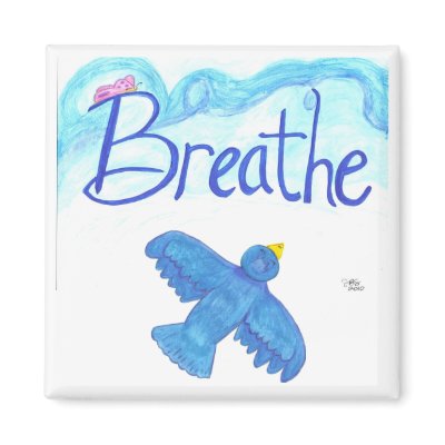 Breathe with Flying Blue Bird magnet by inspiredmama