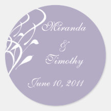 Breathless Dusty Lavendar Wedding Seals/Stickers