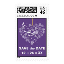 Breathless Save the Date Wedding Stamps-plum