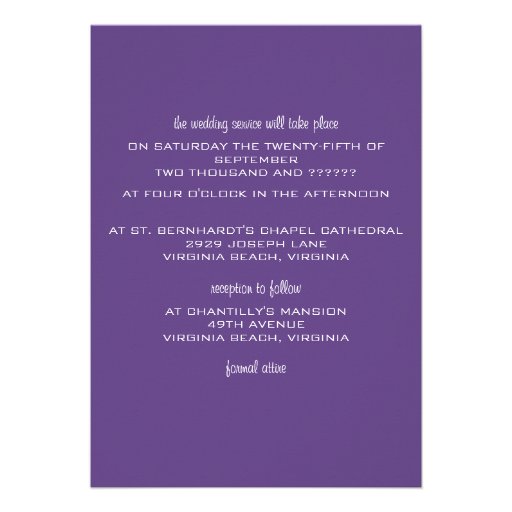 Breathless Wedding Invitation--plum