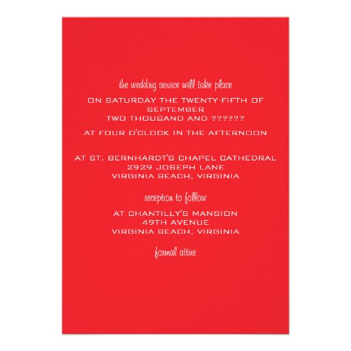 Breathless Wedding Invitation--retro red