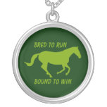 Bred to Run, Bound to Win (Running Horse) Personalized Necklace