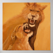 "Breeding Lions" Print