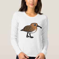 Spoon-billed Sandpiper breeding Women's American Apparel Fine Jersey Long Sleeve T-Shirt