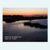 Breezy Gulf Sunset Postcard postcards