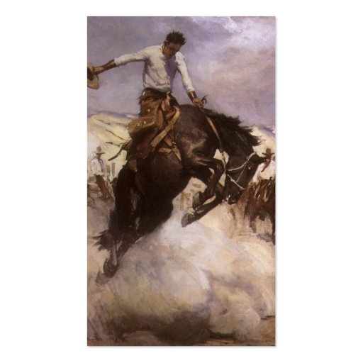 Breezy Riding by WHD Koerner, Vintage Rodeo Cowboy Business Cards (back side)