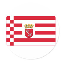 Bremen Flag with Lesser Arms stickers by Vexillophile Bremen Flag with Lesser Arms stickers