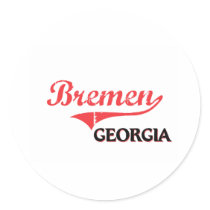 Bremen Georgia City Classic Round Stickers