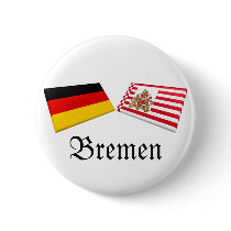 Bremen, Germany Flag Tiles Pinback Button