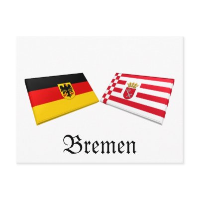 Bremen, Germany Flag Tiles Post Card by Vexillophile