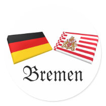 Bremen, Germany Flag Tiles Round Sticker