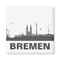 Bremen skyline refrigerator magnet