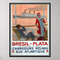 Bresil-Plata Cruise vintage poster