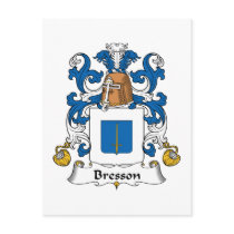Bresson Family Crest postcards by coatsofarms Bresson Family Crest postcards