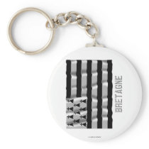 Bretagne waving flag with name keychain